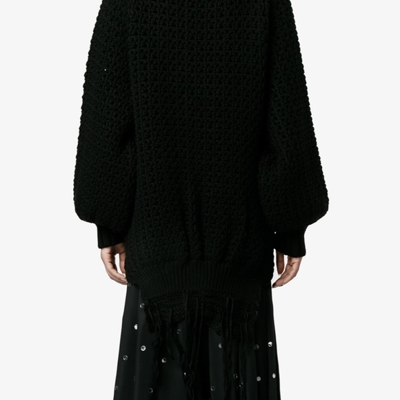 Simone Rocha Oversized Chunky Wool Knit Black Swea - Picture 3 of 7